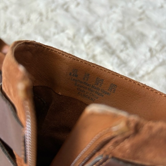 Franco Sarto Women's Size 8.5 Brown Leather Suede Linden Block Heel Ankle Boots - Picture 3 of 8